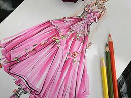 服装中礼服的马克笔手绘练习