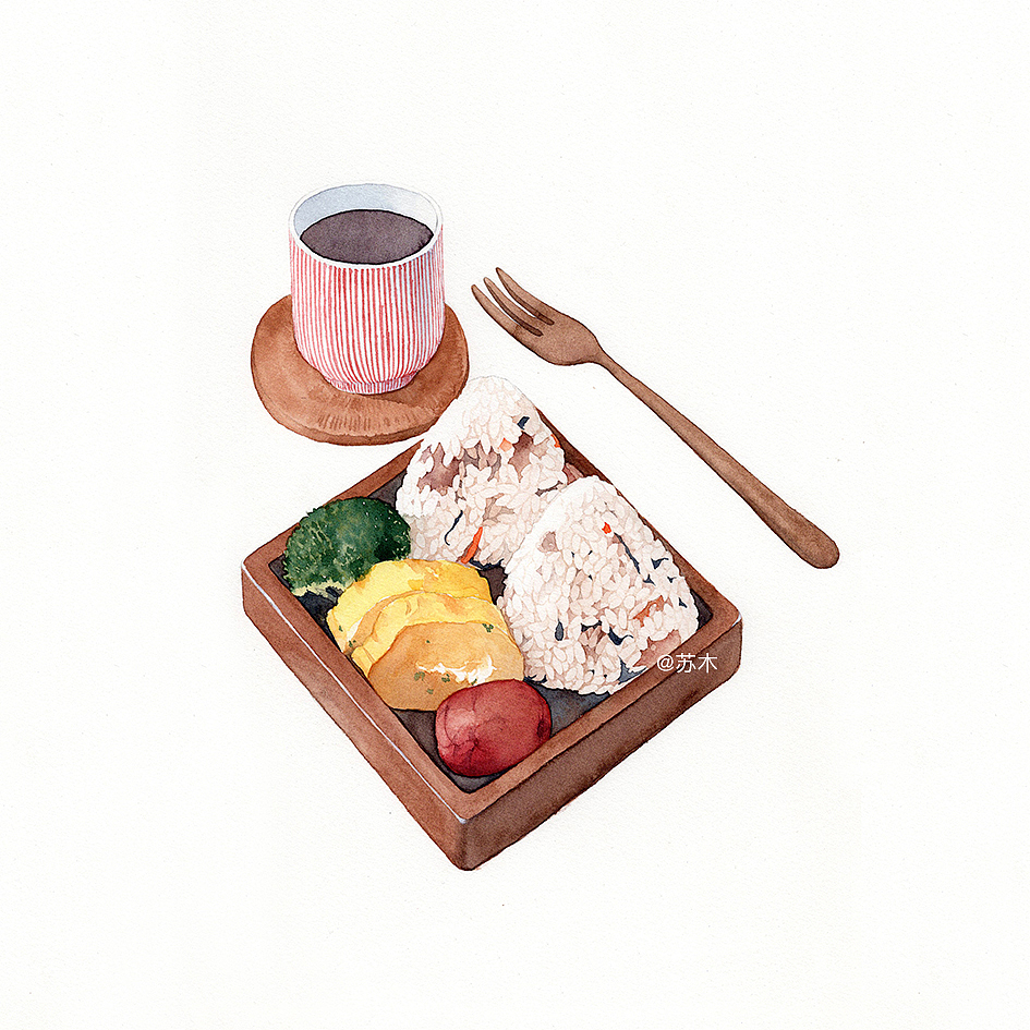 水彩和风美食（图ZNjg0MzA0Mjg=） - 商业插画 - 站酷设计师苏木_Summer原创素材 - 站酷ZCOOL
