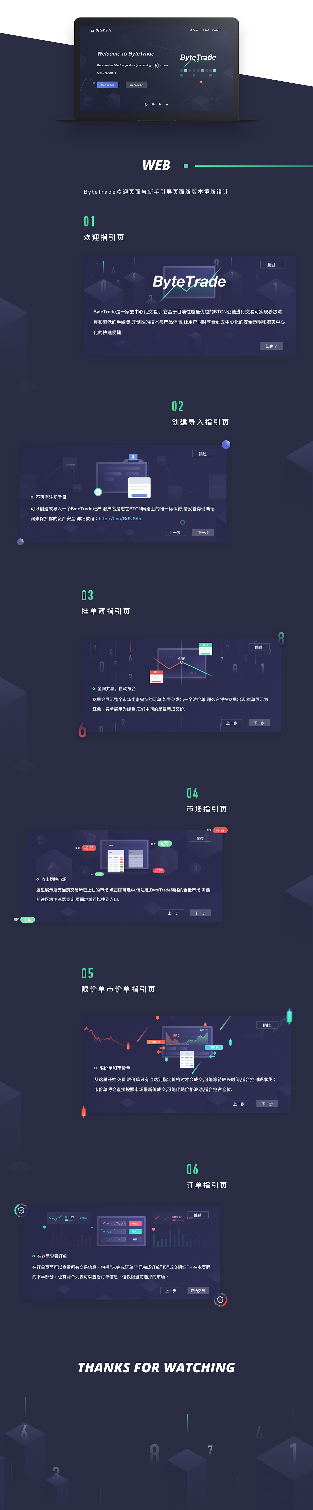 ByteTrade移动端与交易所浏览器页面