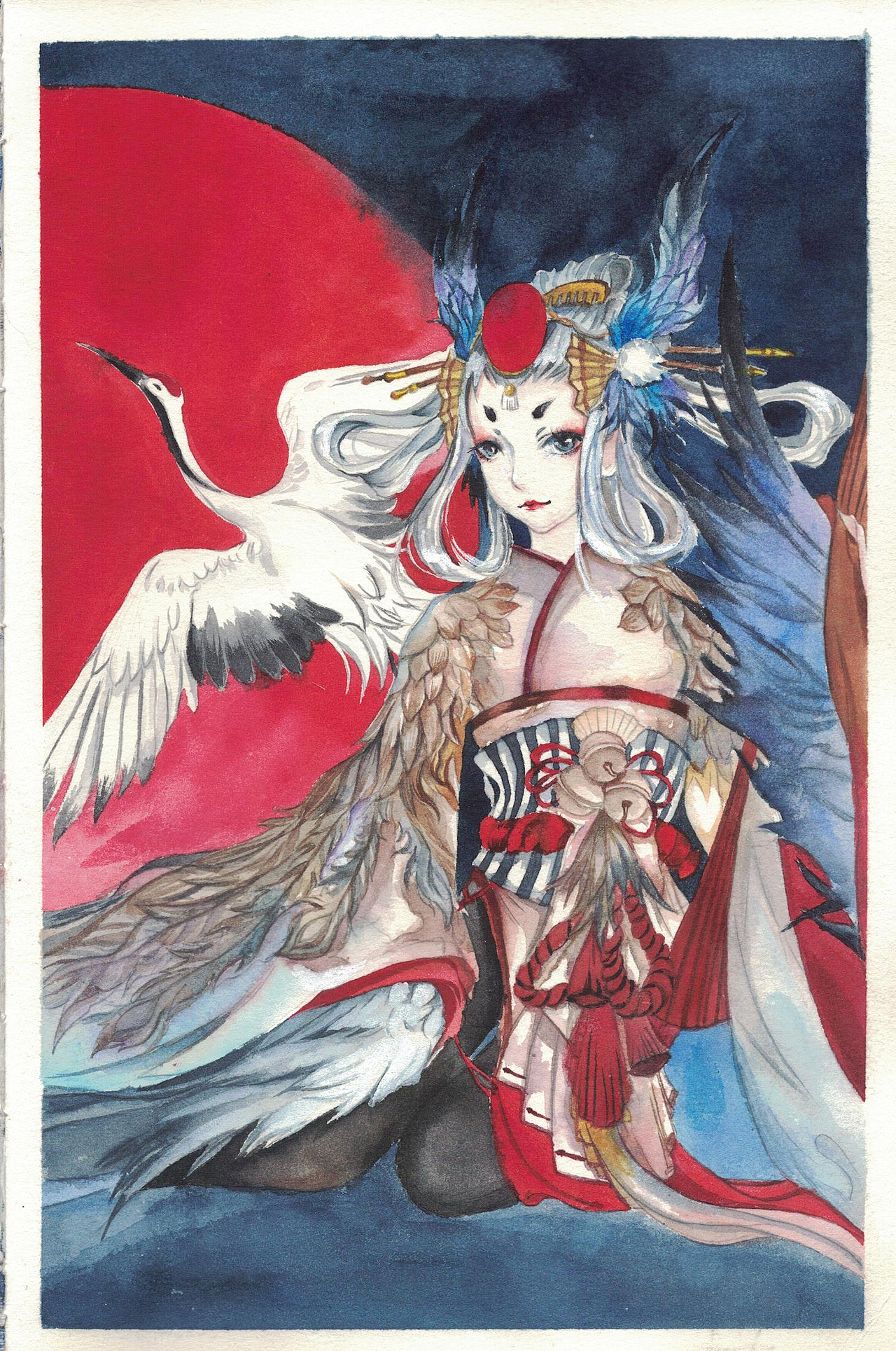 阴阳师姑获鸟|插画|游戏原画|沐尘桃鱼_临摹作品-站酷zcool