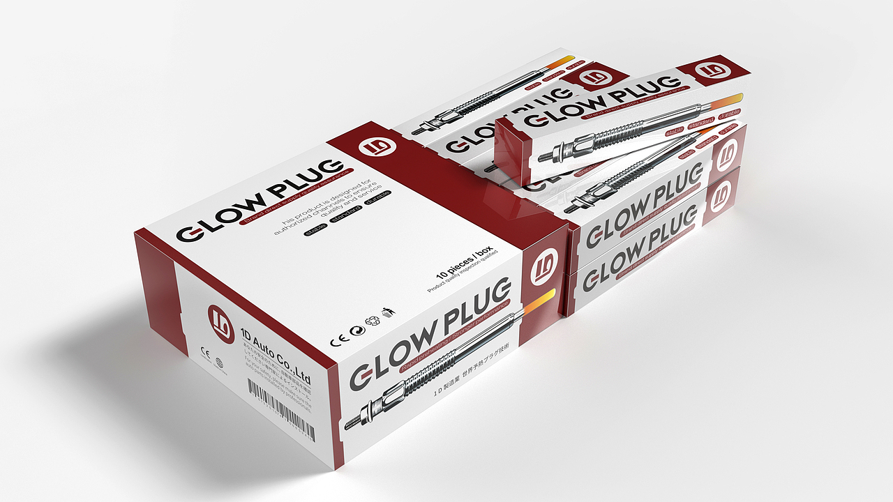 汽车预热塞火花塞包装盒设计-悟杰品牌视觉设计