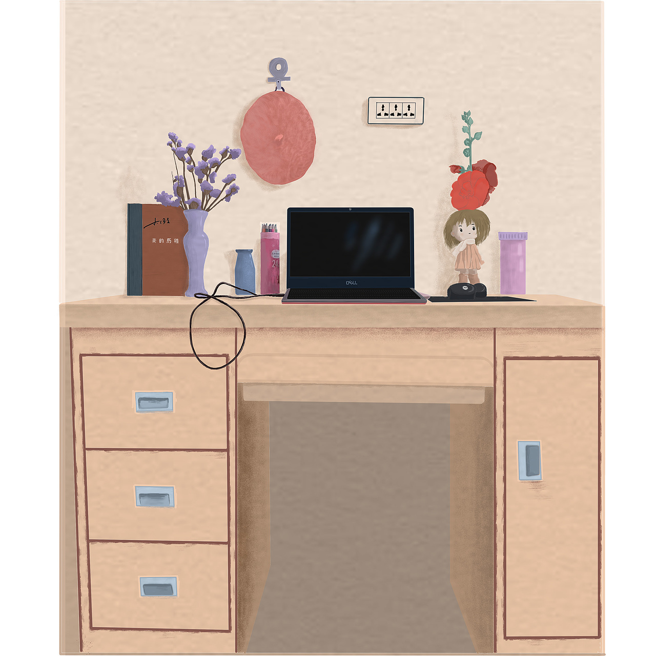 我的小书桌|插画|创作习作|z18695215_原创作品-站酷zcool