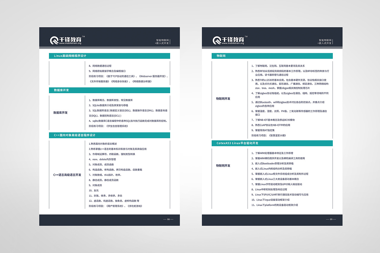 物联网课程大纲、宣传册、画册、排版