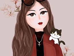 女神妈妈照片转插画