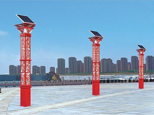 红色旅游小镇公园河道两侧景观庭院灯-红色文化庭院灯