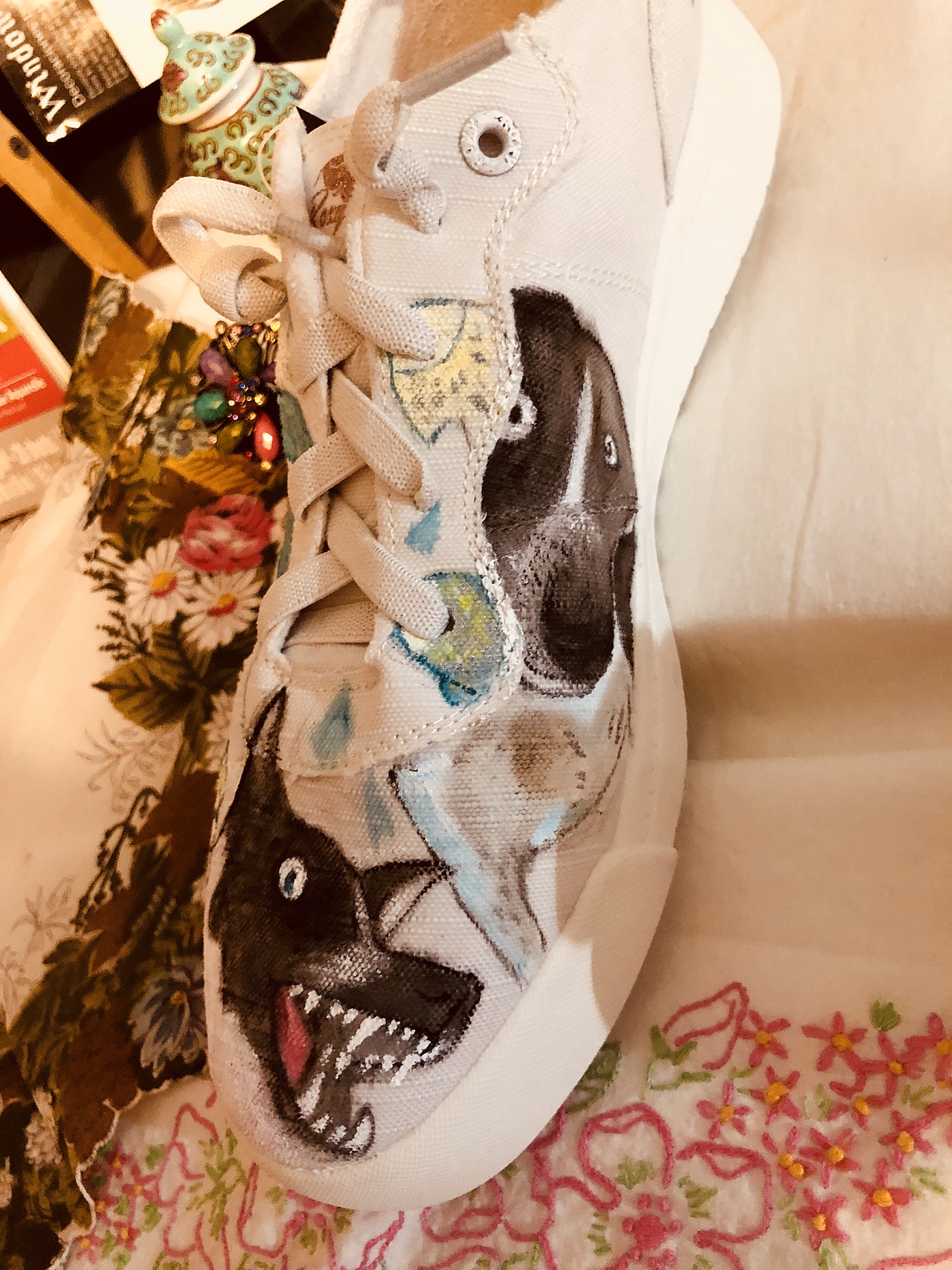 最近一个月画的手绘鞋