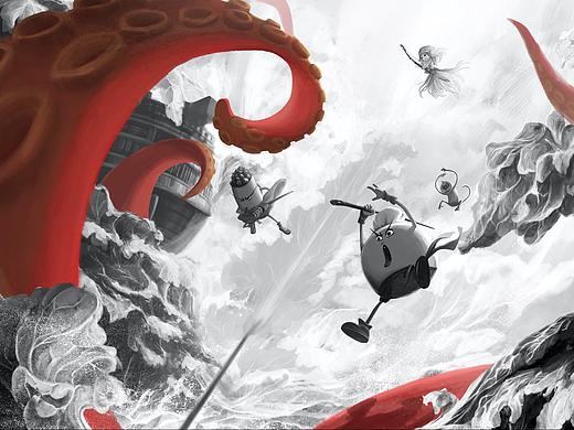 动画电影《美食大冒险》创意海报设计