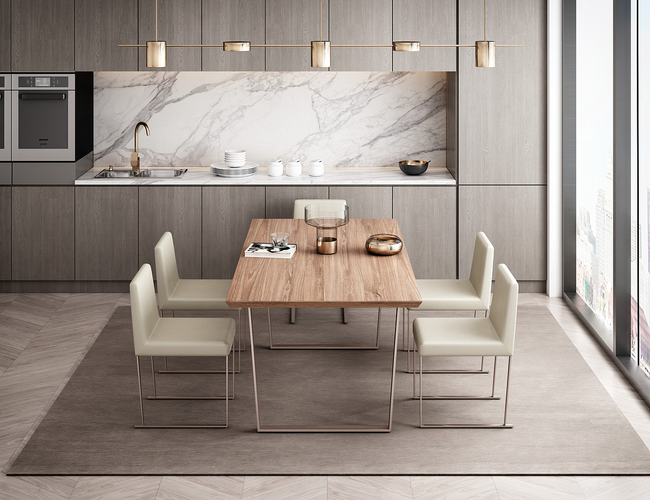 餐桌椅（胡桃木+樱桃木）（图ZMTk4MTQyMTgw） - 其他三维 - 站酷设计师绘梵空间设计原创素材 - 站酷ZCOOL