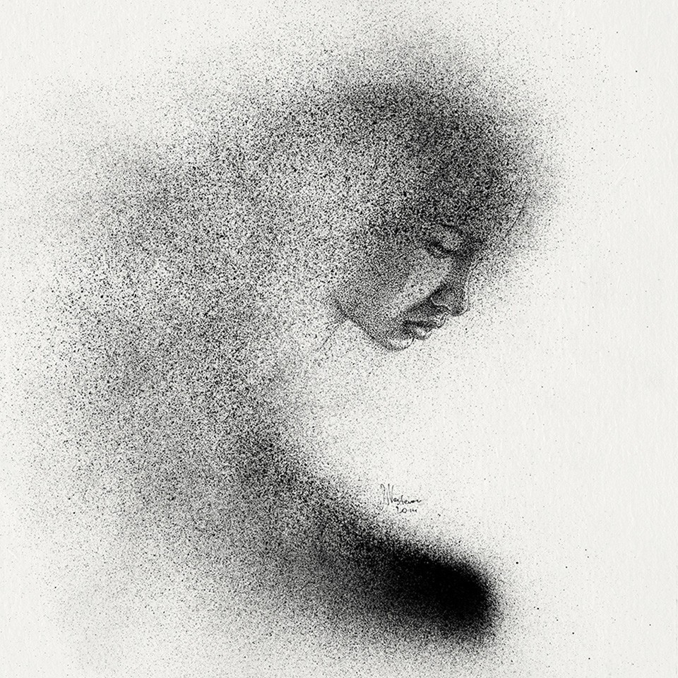 点阵象派针管笔画像艺术