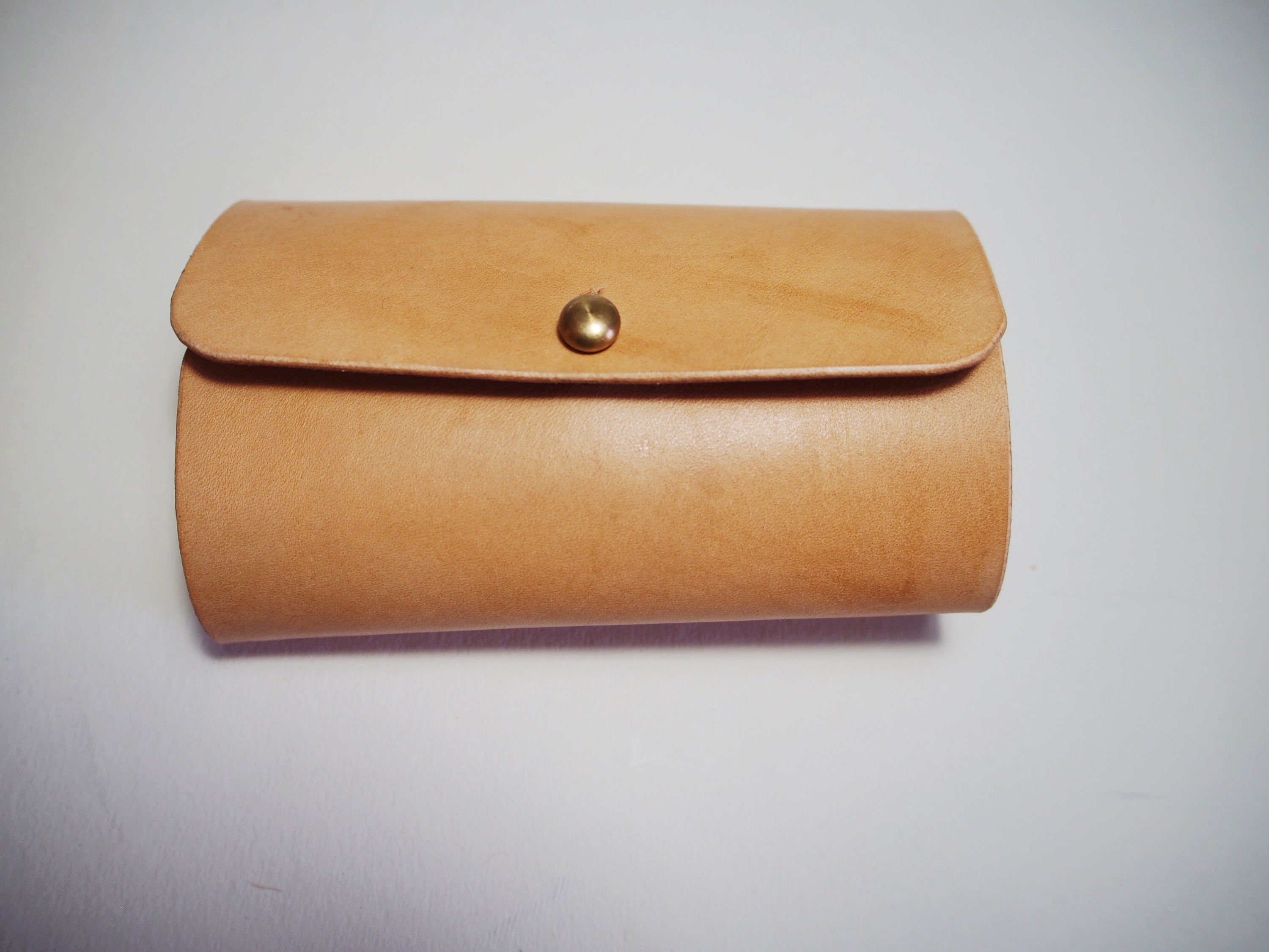 5000times手工皮具意大利gvt植糅牛皮钥匙包-原色