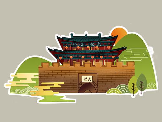 建筑插画标签