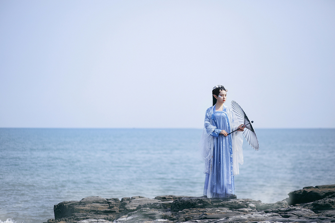 鲛人泪——原创汉服摄影,海边的故事 古风摄影