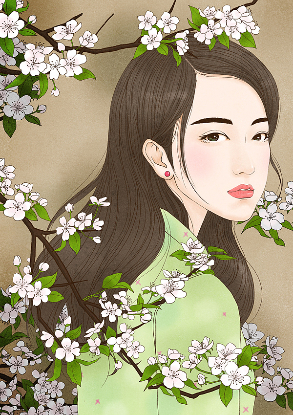 金灿梨花开（图ZODAxNzcxNDg=） - 商业插画 - 站酷设计师康大哥原创素材 - 站酷ZCOOL
