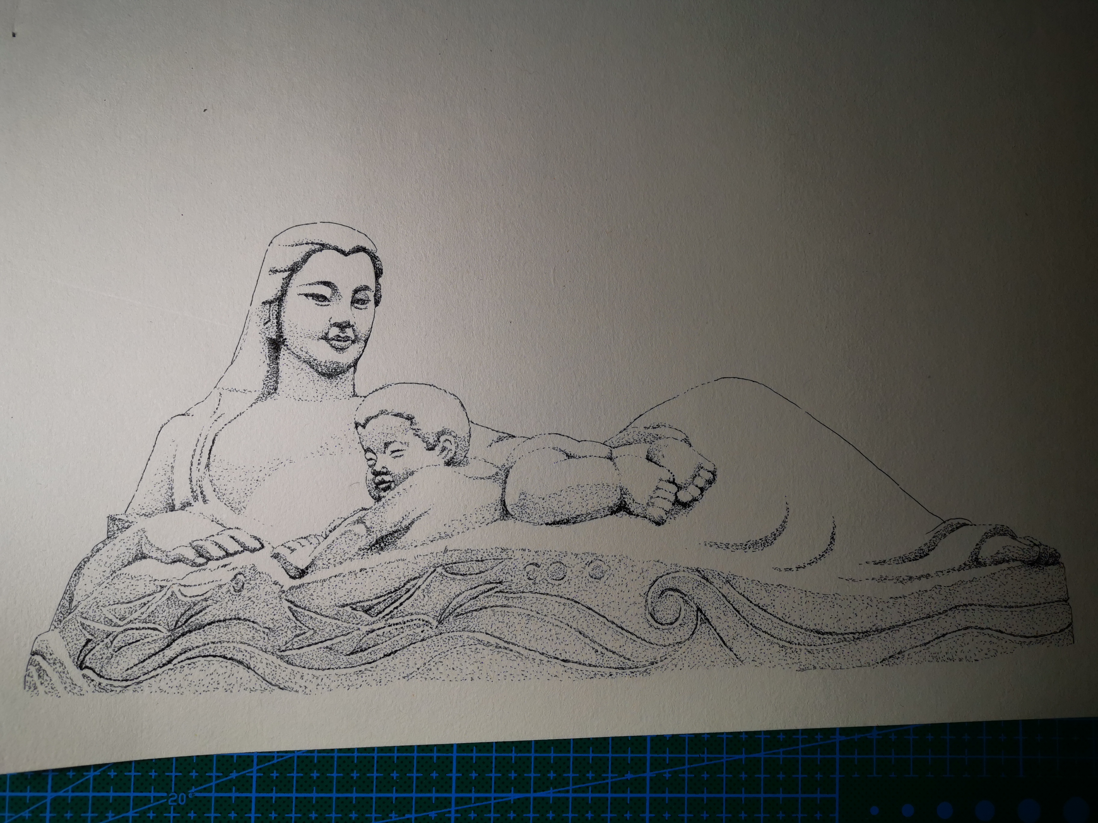 黄河母亲主题绘画手绘图片
