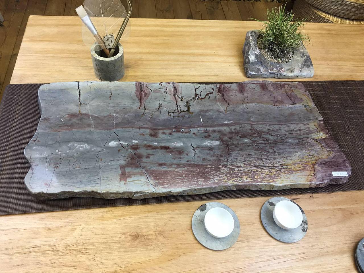 国画石茶盘——晚霞江津（图ZOTYzOTIzNjA=） - 其他手工艺 - 站酷设计师卓工国画石原创素材 - 站酷ZCOOL