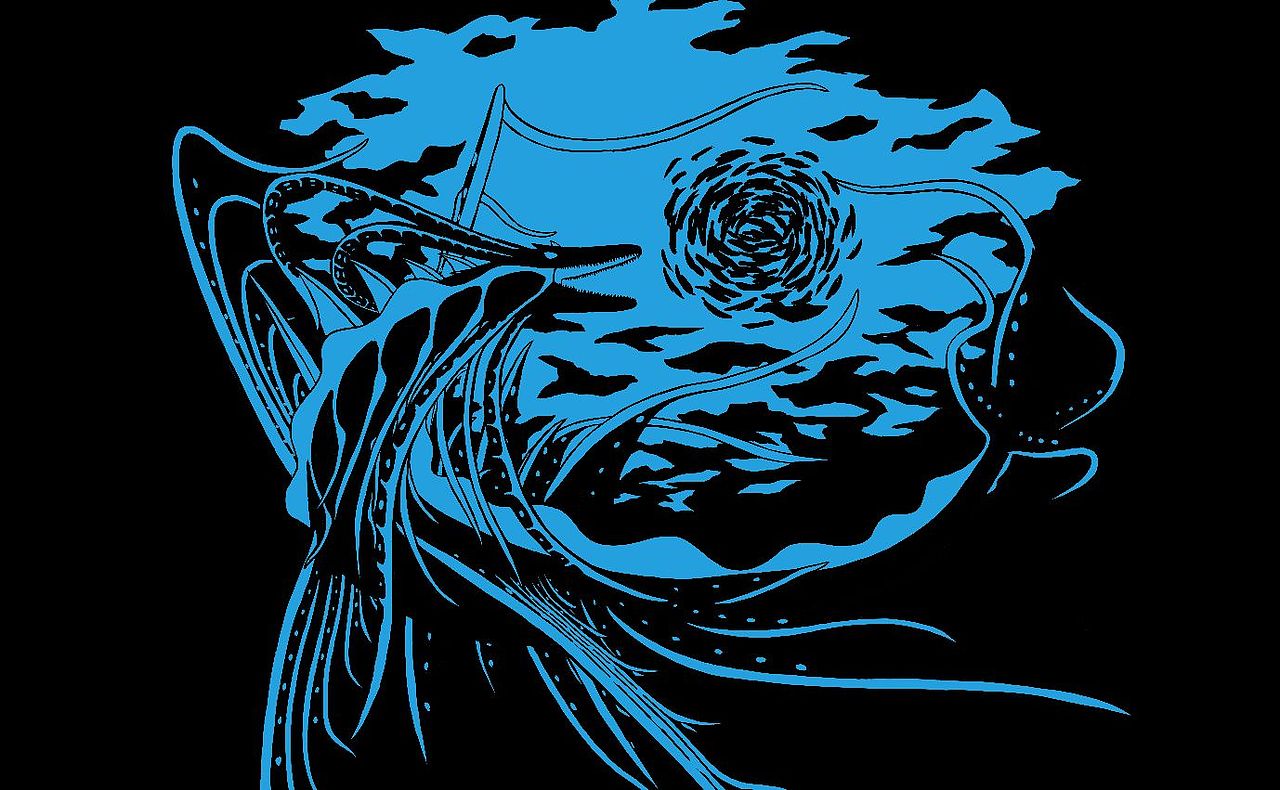 剪影风格怪物和幻想生物