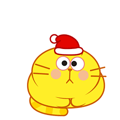 戴圣诞帽的蛋黄猫