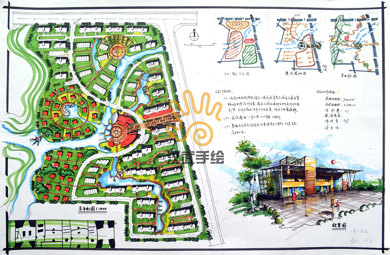 汉武手绘规划快题学生作品（图ZMzI1MTc2NzY=） - 景观设计 - 站酷设计师汉武手绘原创素材 - 站酷ZCOOL