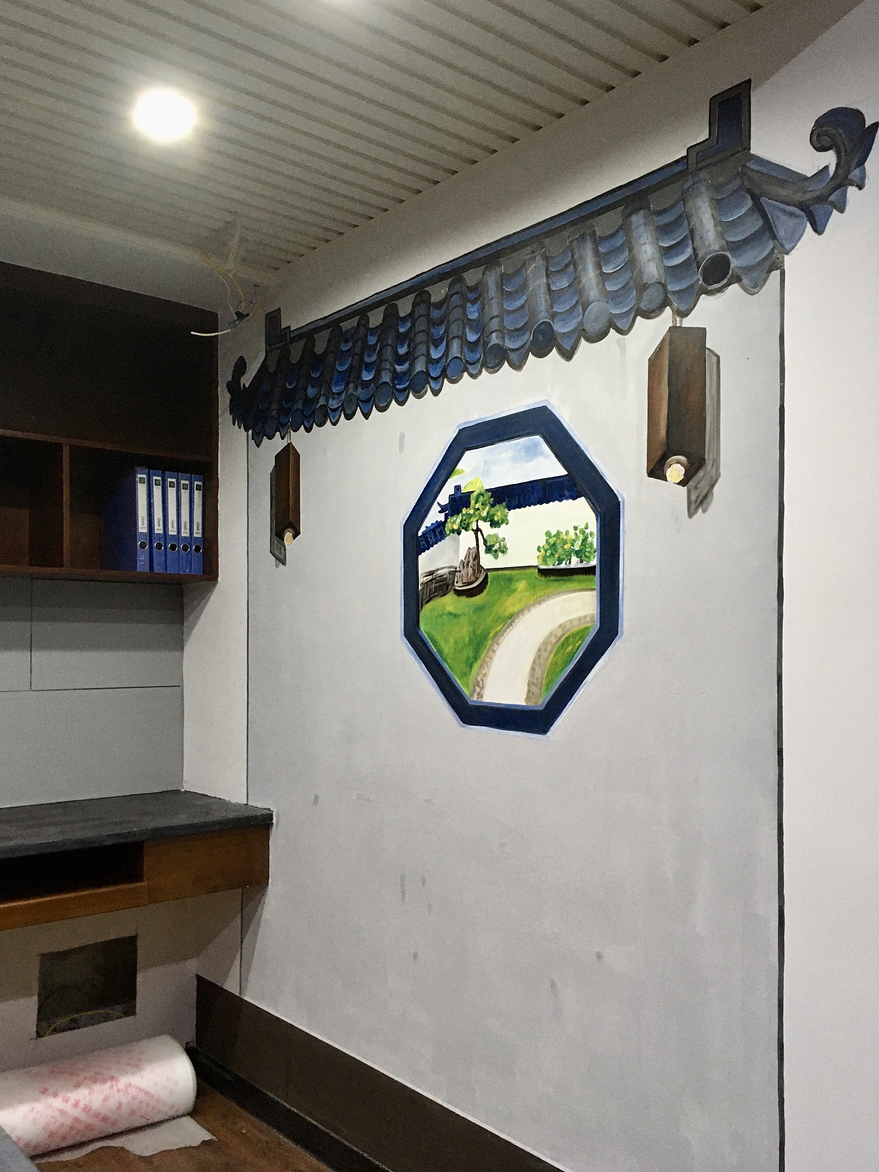 徽派背景手绘|插画|新锐潮流插画|壁尚手绘贵州墙绘 - 原创作品