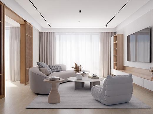 无主灯客餐厅书房 - Blender室内动画