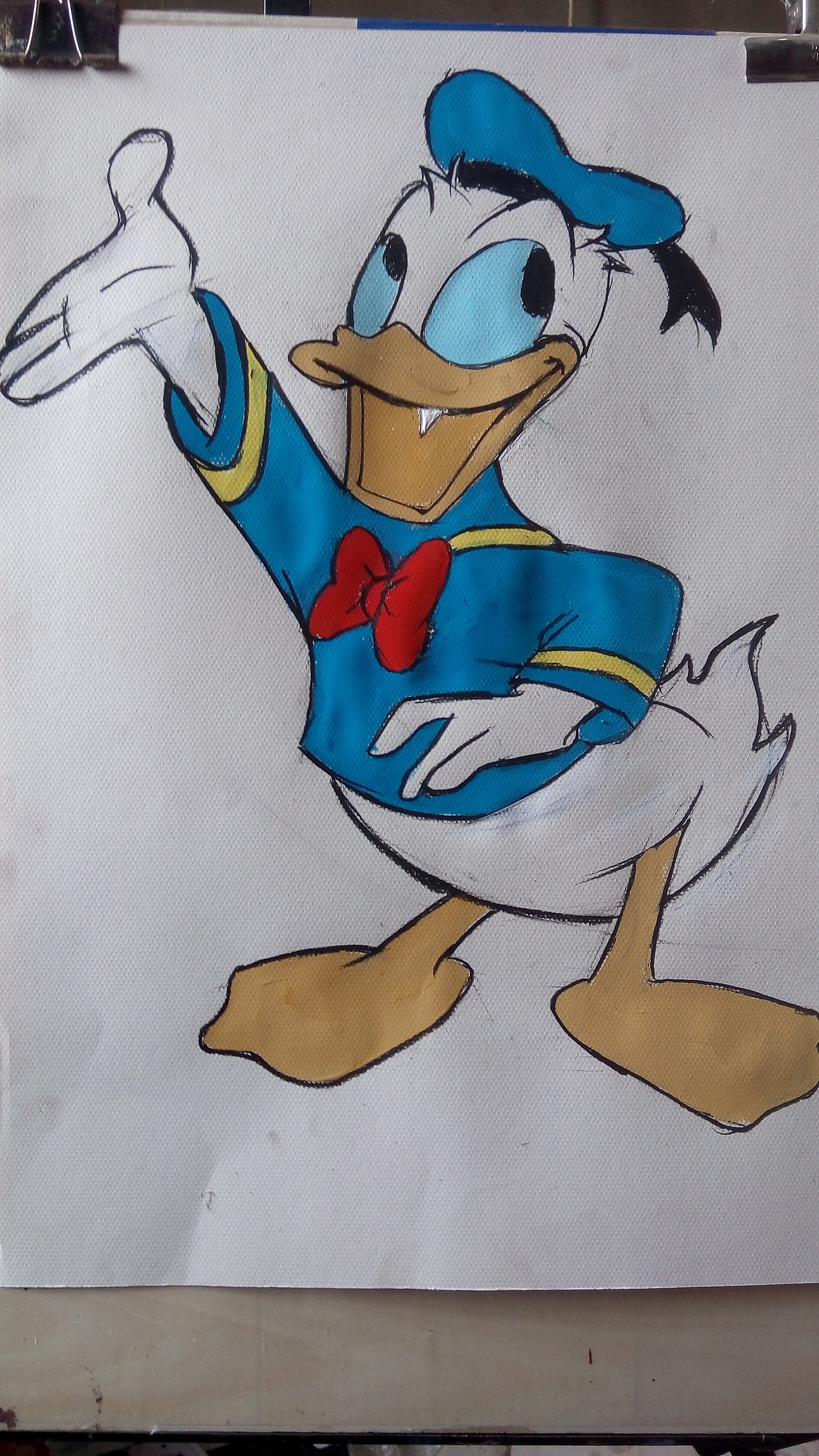 水粉-唐老鸭-联合小弟01