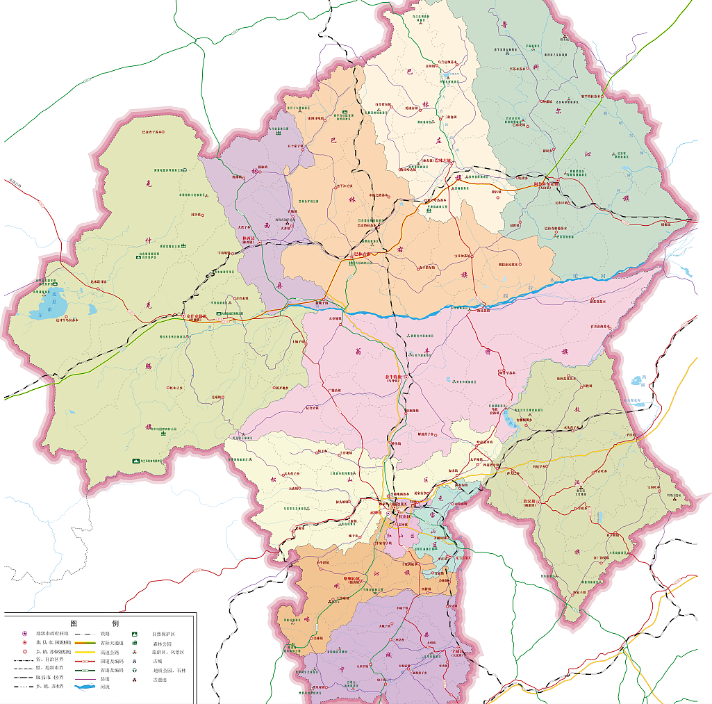 ai画的地图——赤峰市