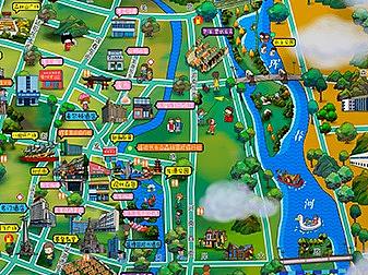 手绘地图、景区地图手绘、手绘地图定制、手绘地图设计