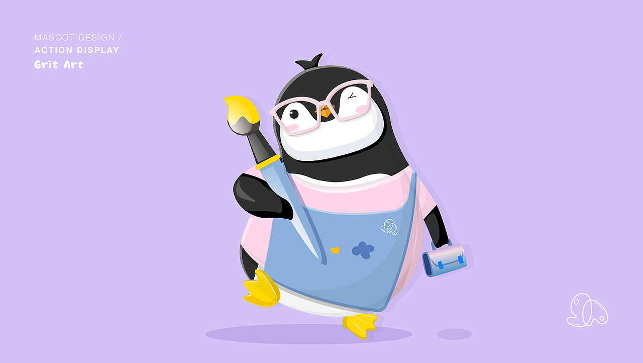 一组以企鹅为形象的吉祥物ip设计 儿童类