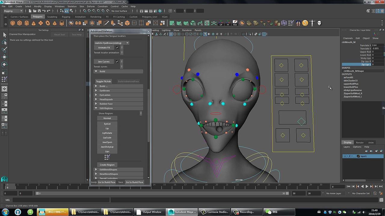 AdvancedSkeleton5.13骨骼绑定插件教程之3--面部绑定