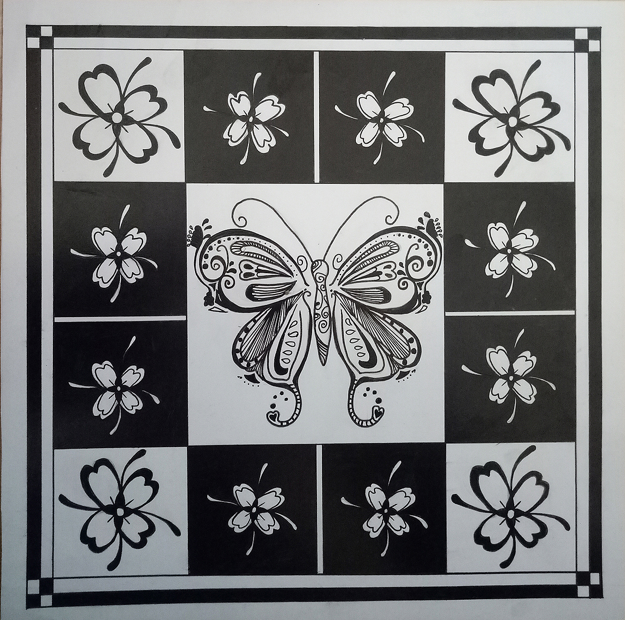 二维构成与黑白装饰画