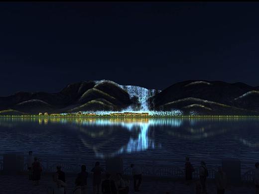温州 山体灯光瀑布 效果方案
