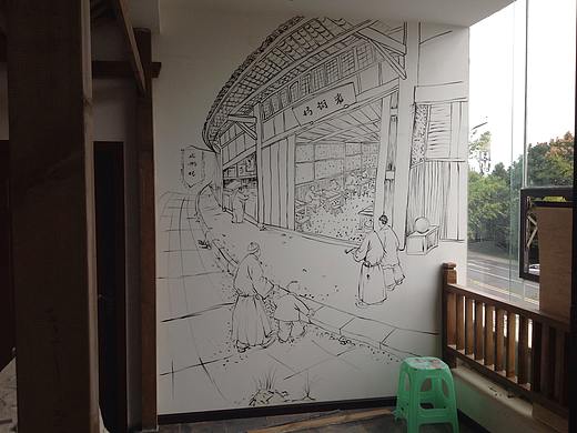 火锅店墙绘，餐饮墙绘，串串店墙绘，麻辣烫墙绘