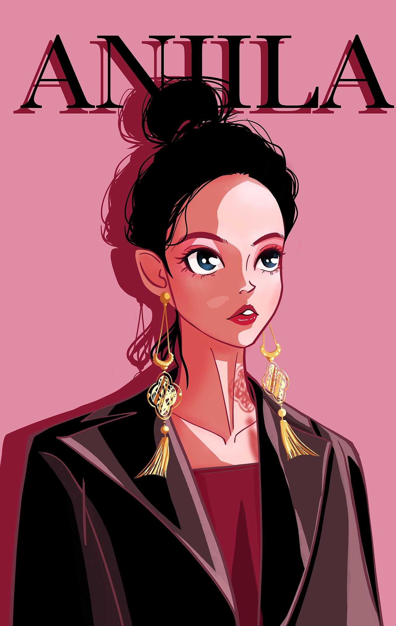 欧美风格人物设计插画