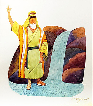 水彩插图圣经故事