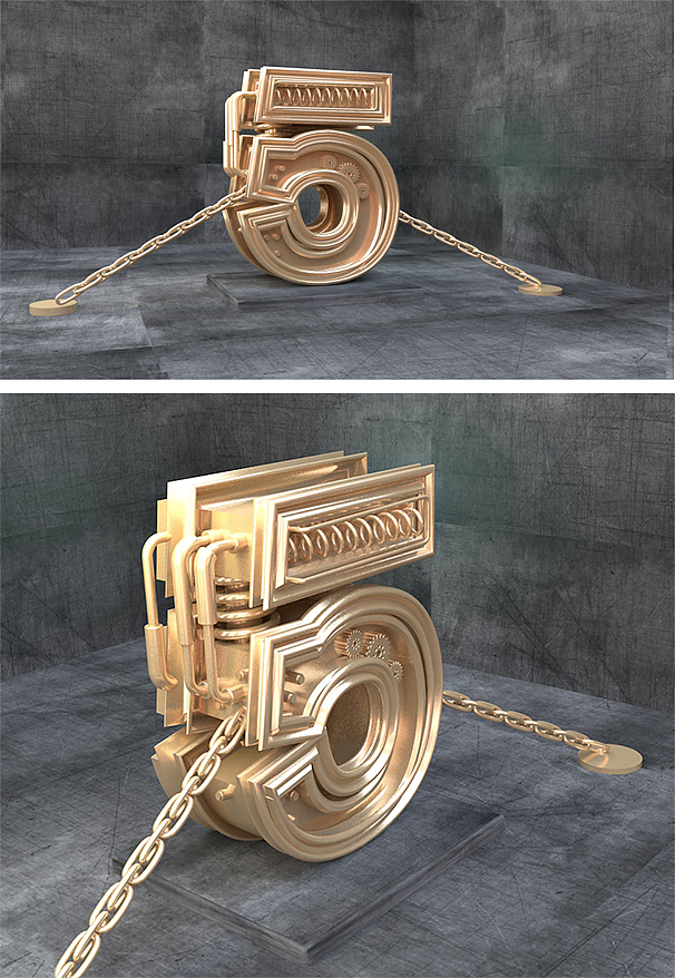 机械c4d文字练习