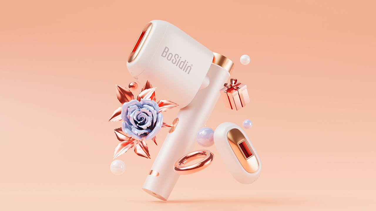 脱毛仪场景渲染 3D设计 C4D keyshot 产品渲染（图ZMjMwNjQ2Mjcy） - 电子产品 - 站酷设计师嘉十设计原创素材 - 站酷ZCOOL