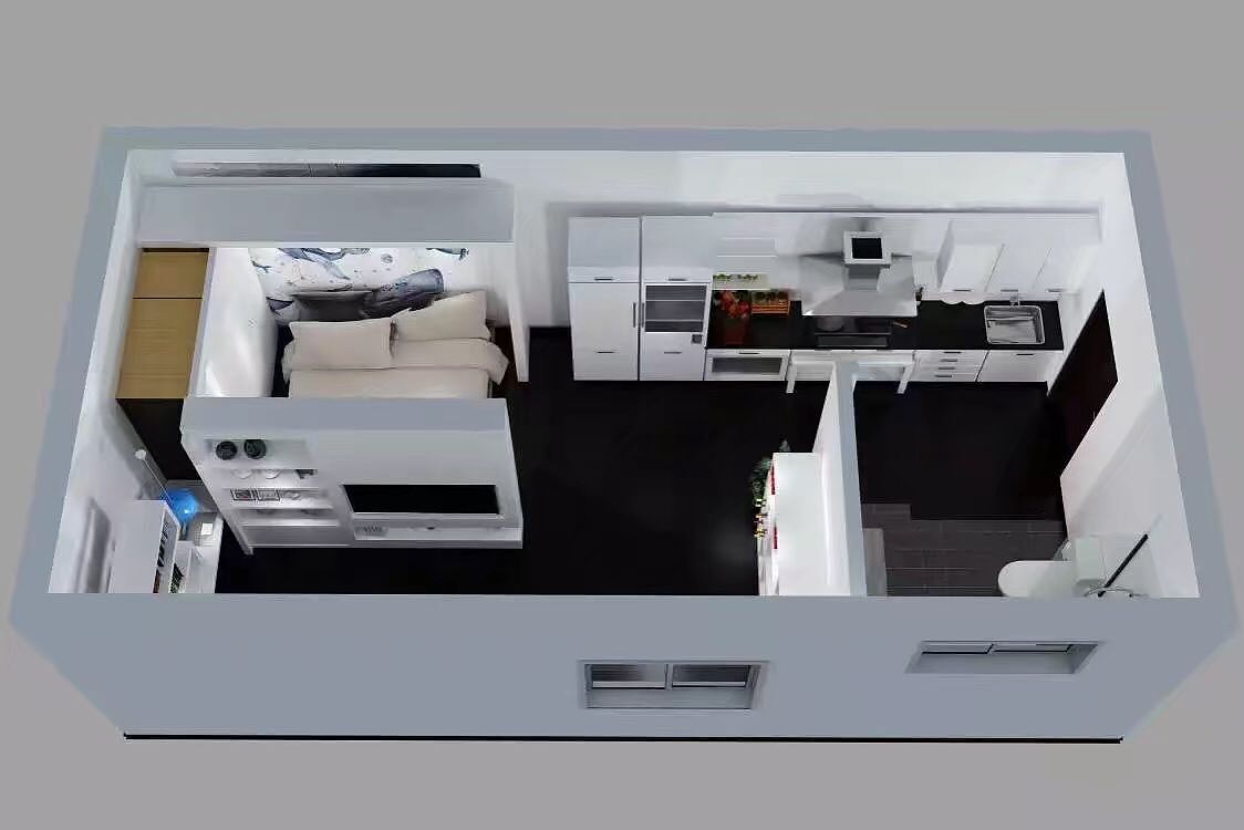 小户型可变性空间3d效果图设计