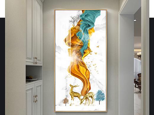 玄关画/合肥画厂/安徽装饰画设计/麋鹿风水图