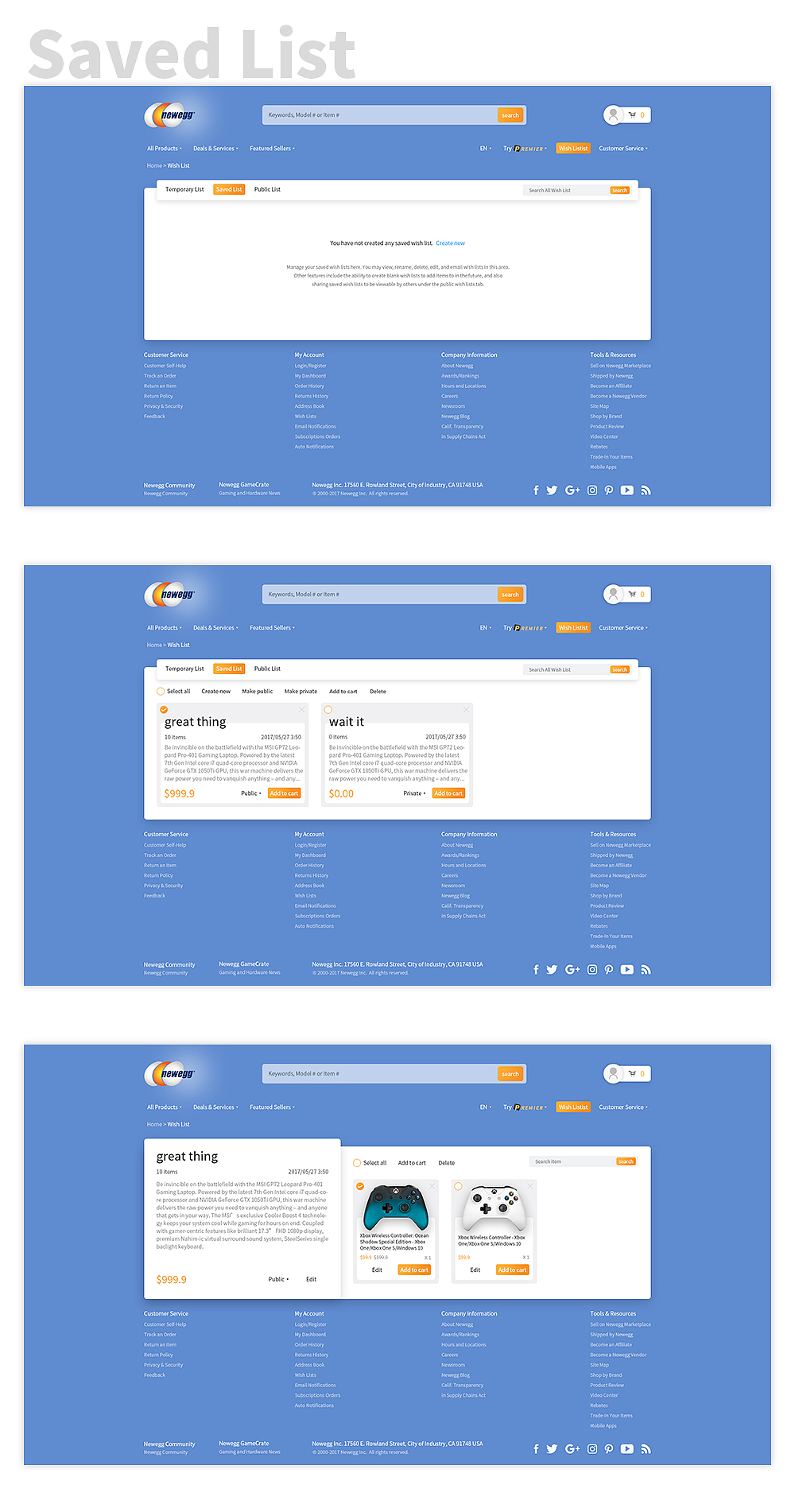 Newegg Wish List（圖ZODU3MjEwMzI=） - 電商 - 站酷設(shè)計(jì)師garfieldchen原創(chuàng)素材 - 站酷ZCOOL