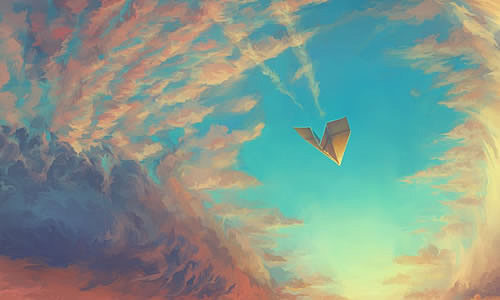 纸飞机梦想飞进现实绿地艺术空间装置