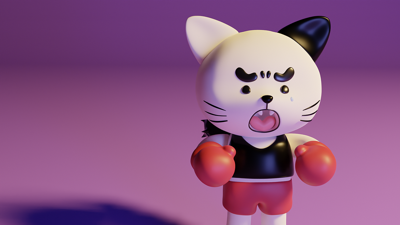 3d玩具设计——猫猫拳击俱乐部2.0版本【原创】