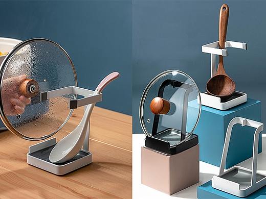 锅盖架厨房放锅置物架汤勺架沥水托盘电商摄影产品摄影