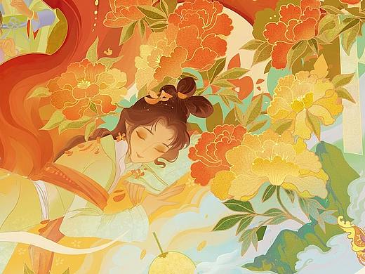 湘云醉卧芍药