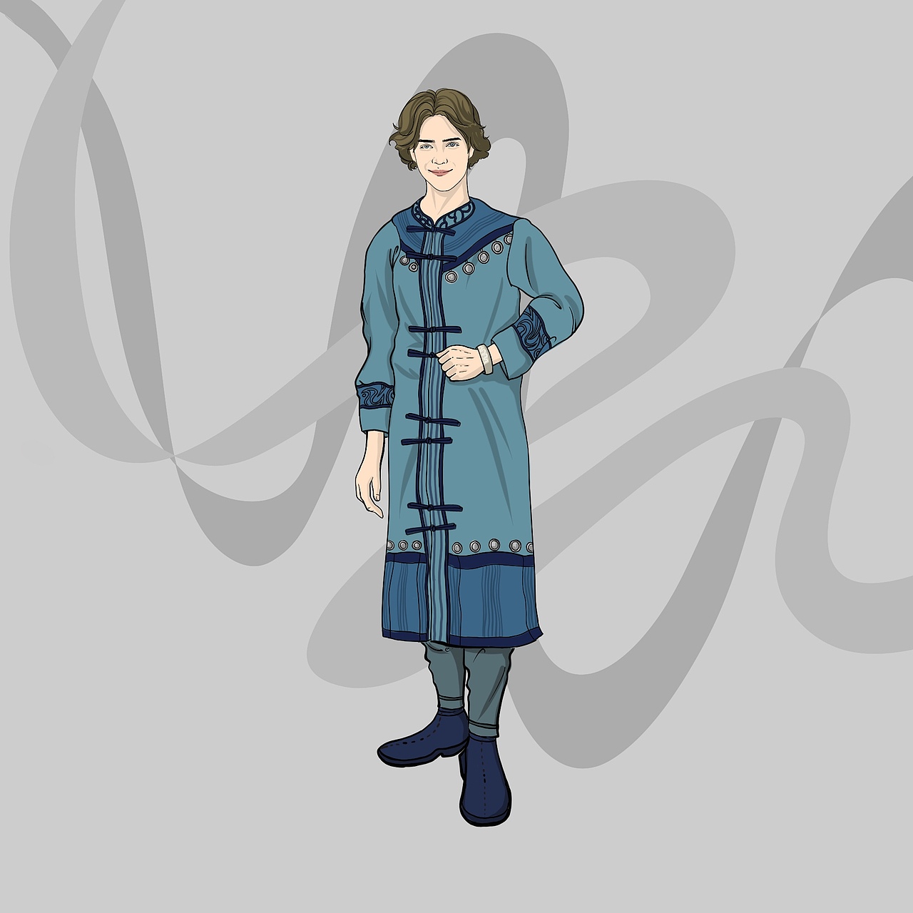 少数民族人物服饰插画（上 男生篇）（图ZMzIxMDM2ODAw） - 商业插画 - 站酷设计师是狸九妹呐原创素材 - 站酷ZCOOL