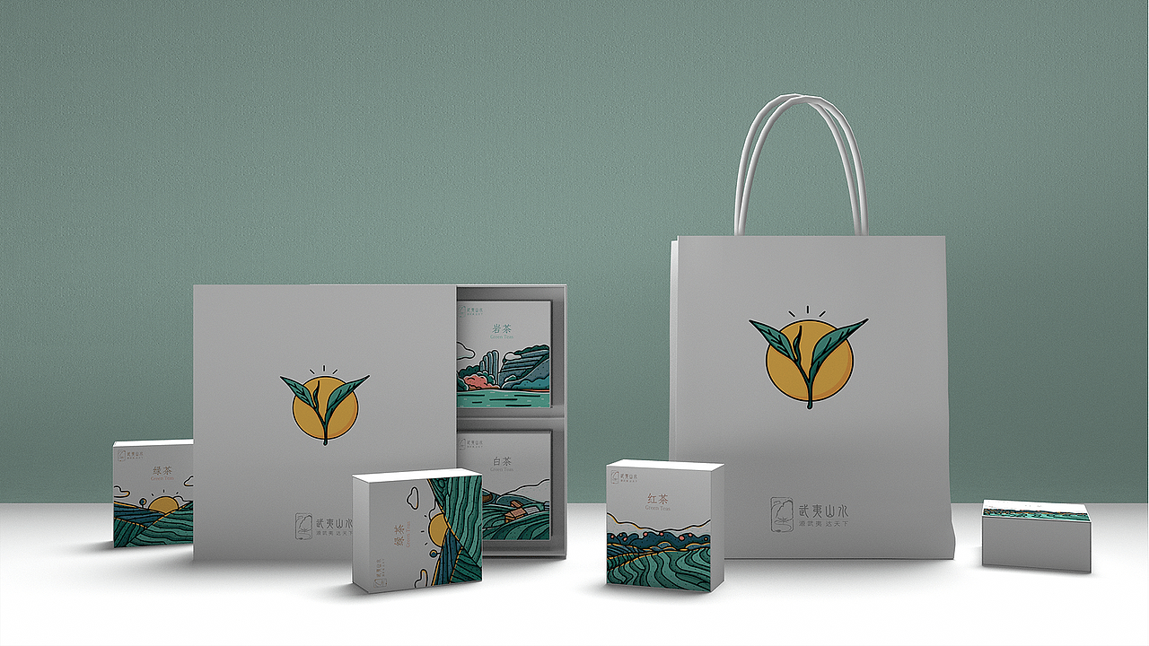 武夷山茶葉組合包裝（圖ZMjE2MzM0NDIw） - 包裝 - 站酷設(shè)計(jì)師逆光塵落原創(chuàng)素材 - 站酷ZCOOL