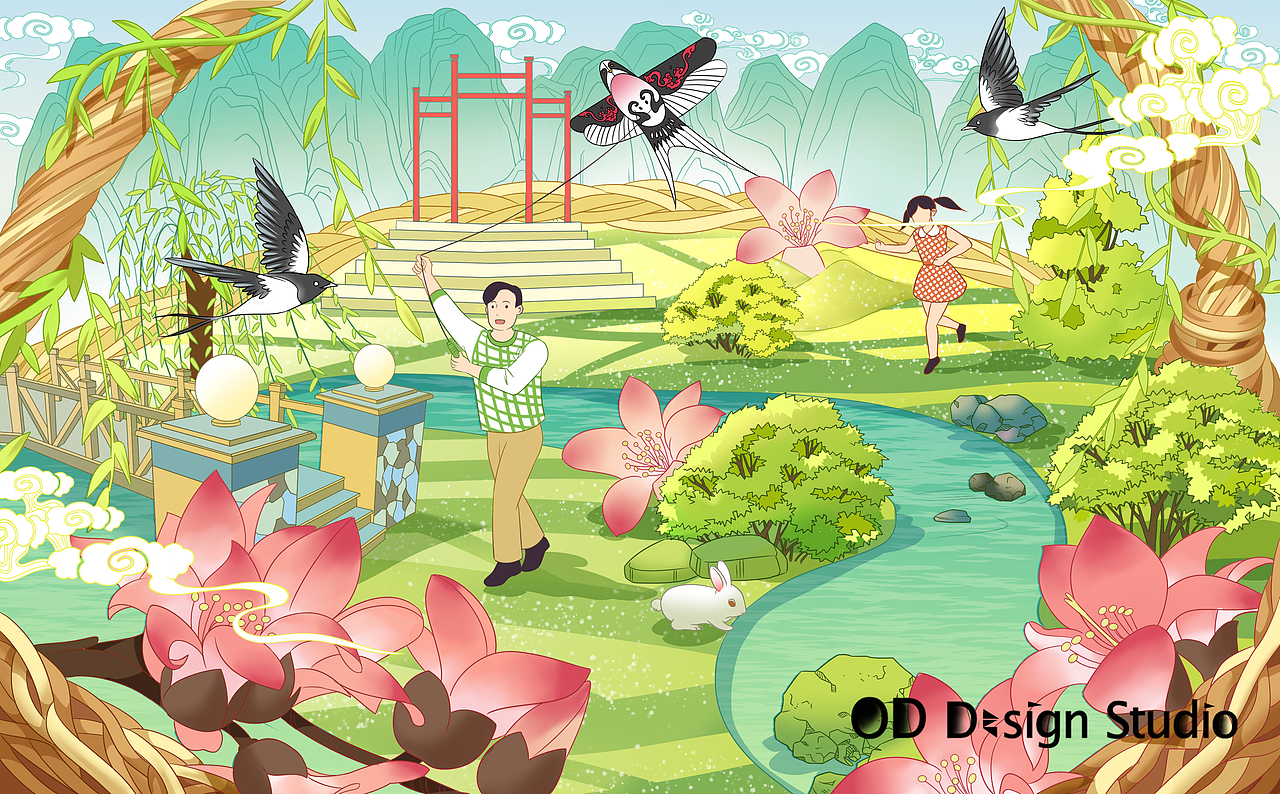 【碧桂园 × 四月书签】广州2020年新年台历地产插画