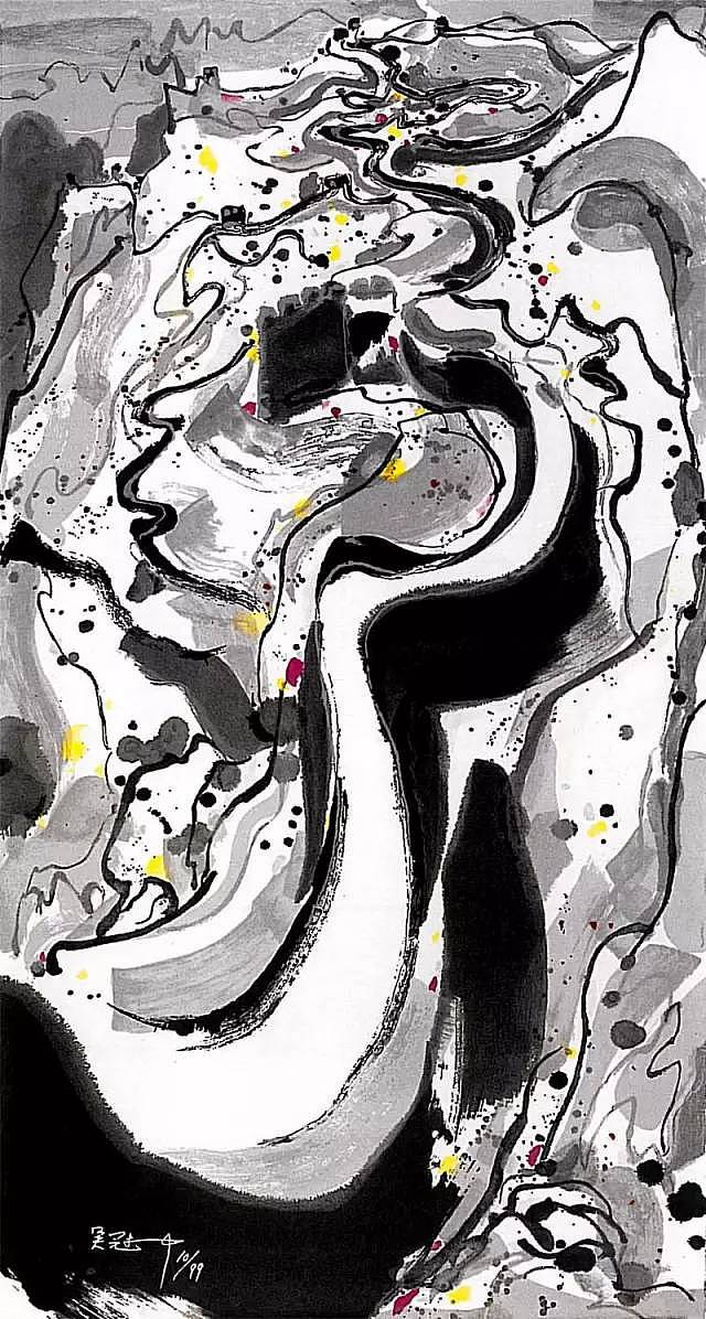《长城》系列 水墨设色宣纸 96×179cm 1988年作