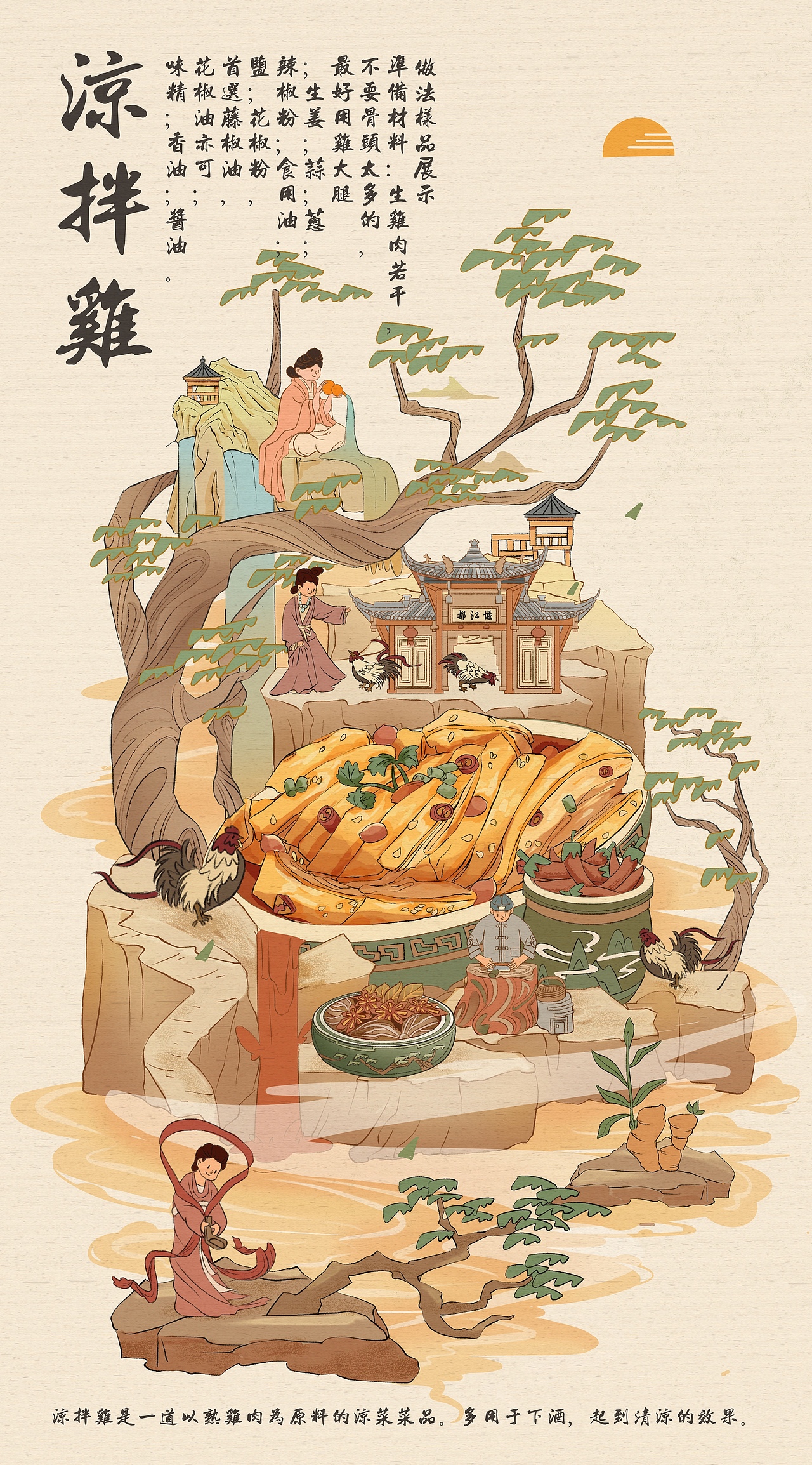 国风凉拌鸡（图ZMzQ3MTI4NTM2） - 商业插画 - 站酷设计师大西几DAXIJI原创素材 - 站酷ZCOOL