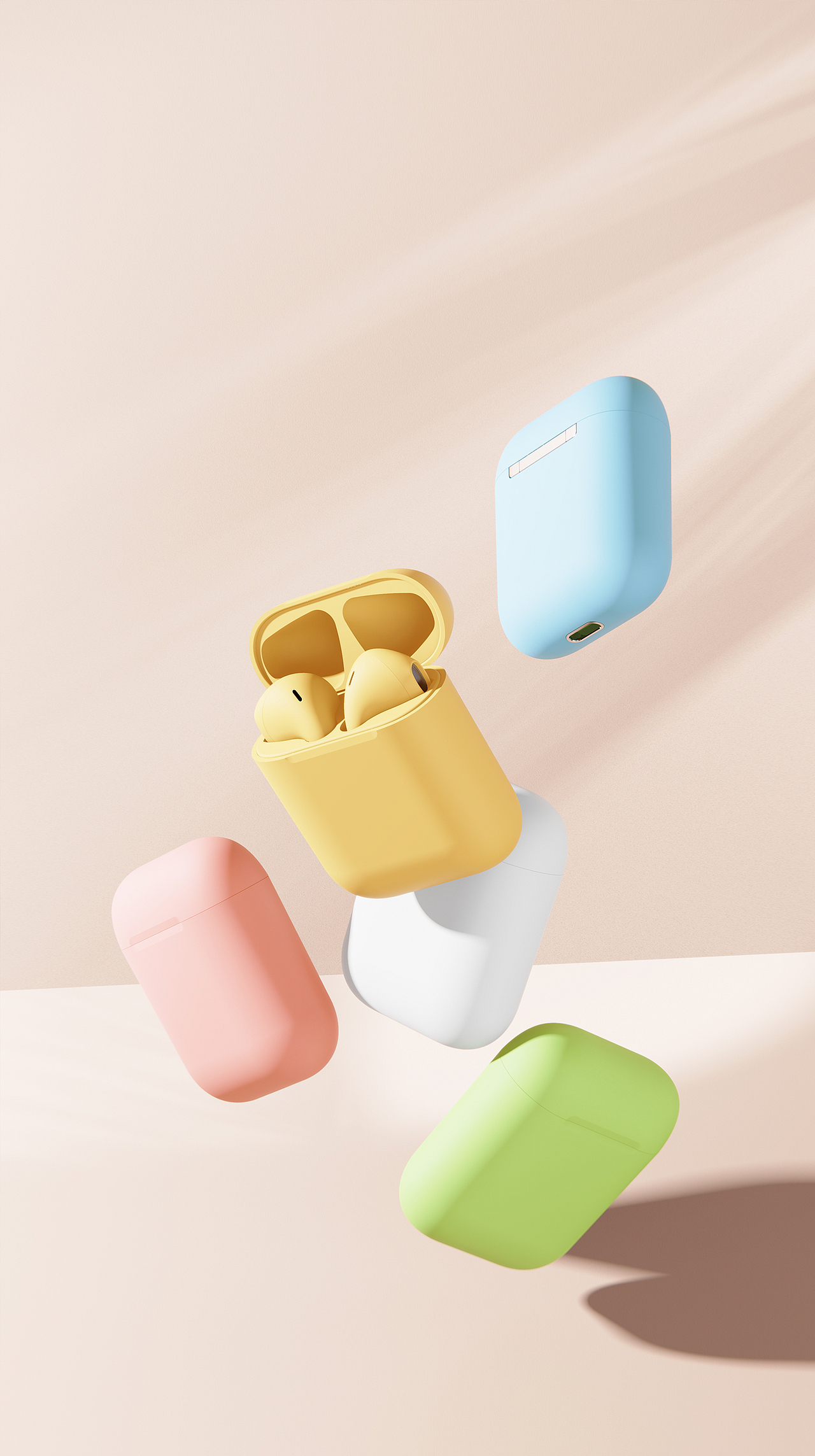 一组蓝牙耳机渲染~