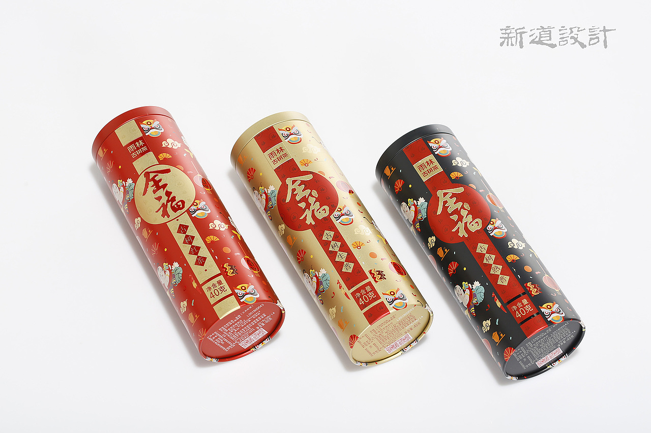 雨林古树茶 全福包装设计 新道设计 作品分享 三罐茶礼（图ZMTI4MzY2ODQ0） - 包装 - 站酷设计师新道设计原创素材 - 站酷ZCOOL